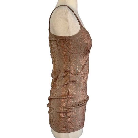 ED HARDY Genuine Vtg Rhinestone Embroidered Metallic Reptile Pattern Tank Top M - Picture 7 of 12